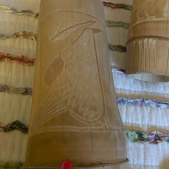 Souvenir pair of wood vases Vintage-from Jamaica - Picture 8 of 11